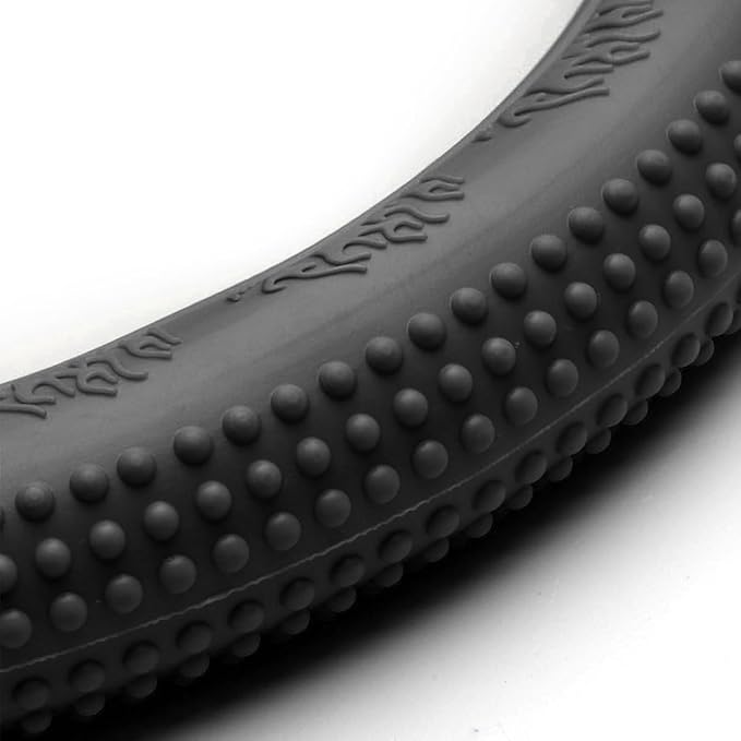 Bittwee Steering Wheel Cover, Car Silicone Steering Wheel Protector, Anti-Slip Soft Odorless Wheel Covers, Universal 14-15 Inch Steering Wheel, Automotive Interior Accessories (Black)