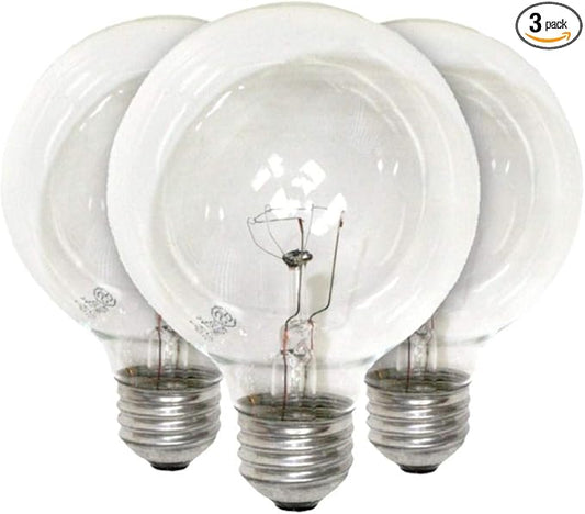 Sylvania 40 Watt Vanity Light Bulbs 3 Pack - Incandescent E26 Medium Base Globe Bulbs for Bathroom, Dimmable G25 Type G Round Vanity Bulbs 40W, 120V Clear Warm White