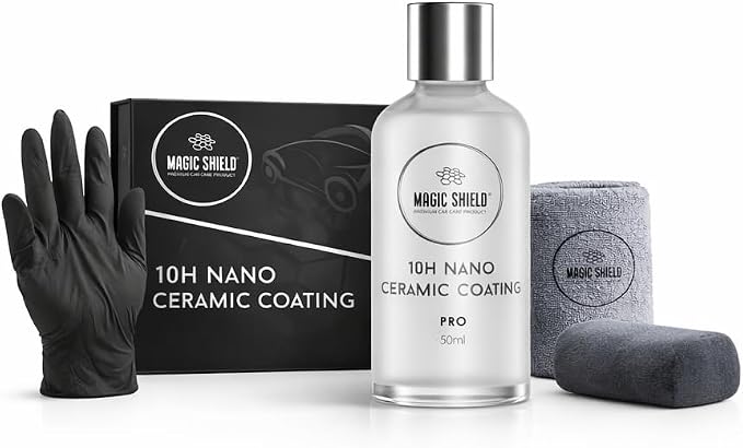 Magic Shield Ceramic Coating PRO 10H - Self-Healing | Long lasting for 2 cars+ | Advanced SiO2 Protection | Easy Application | Candy-Like Gloss | Perfect for Cars, Motorcycles, RVs, and Boats (50ml)