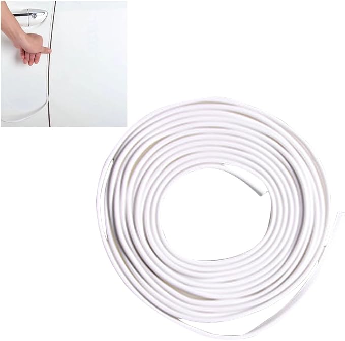 32Ft(10M) Edge Protector - Anti-Collision Strip, No Glue Car Entry Guard, Automotive Trim Protective Strip (White)