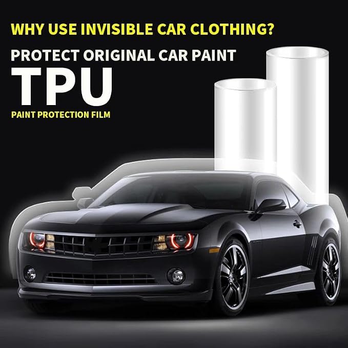 ANZO TPU PPF Car Clear Paint Protection Film Roll: 7.5mil Thick, (5 Feet x 16.6 Feet)，Non-Yellowing, Self-Healing for Cars, Trucks, SUVs | UV Protection, Optical Clarity, Gloss Finish