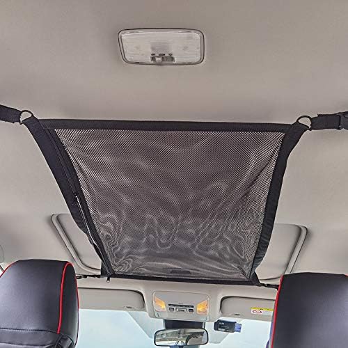 Car Double Layer Cargo Net SUV Interior Ceiling Storage Roof Top Mesh Holder