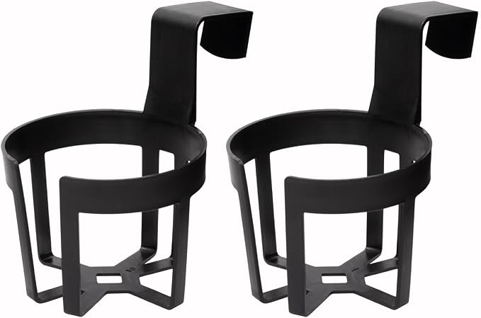 Custom Accessories Large Plastic Cup & Beverage Holder, Black, 44oz (3.5L), Pack of 2