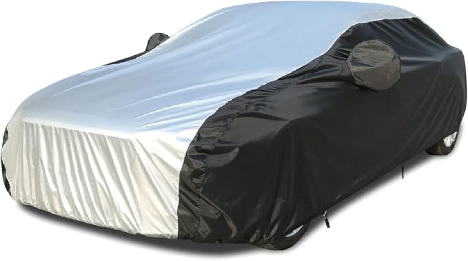 Coverado Car Cover Waterproof All Weather, 210D Lightweight Full Exterior Covers Snow Wind Sun UV Protection, Outdoor Car Covers for Automobiles Universal Fit for Sedan (170"-190")