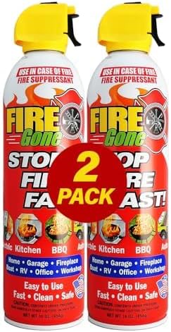 Fire Gone 2NBFG2704 White/Red Fire Suppressant Canisters - 16 Ounce, (Pack of 2 Units)