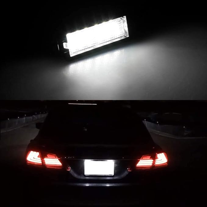 LED License Plate Light Lamp Assembly For 2015-2019 Dodge Charger Challenger Chrysler 300 Pacifica Jeep Compass 6000K Dimond White, Pack of 1