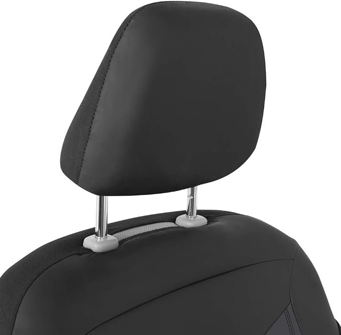 Motor Trend Super Sport Gray Faux Leather Seat Covers, Front Seats – Modern Two-Tone Design, Easy to Install Seat Protectors, Interior Covers for Car Truck Van and SUV