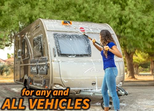 Car Wash Kit with Bucket and 5-12 ft Extension Pole // Car Washing Brushes Set with Telescopic Pole // Microfiber Wash Mop // Soft Wash Brush and Car Wash Tools // The Ultimate RV, Truck Washing Kit