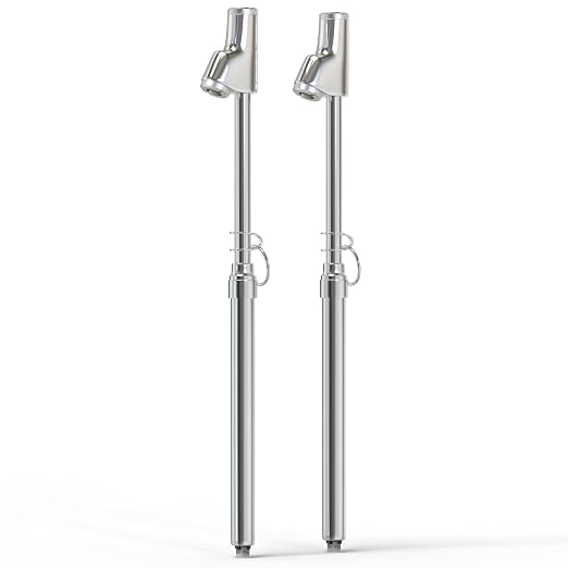 MEANLIN MEASURE Silver Double Straight Type Tire Pressure Gauge, 2Pcs, 10-150 Psi, Suitable for Trucks, Cars, Motorcycles