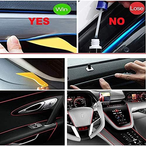 MaxLax Orange EL Wire Car Interior LED Kit - 16.4ft Flexible neon-Style Wire with 12V Fused Power Supply. Features 6mm Reinforced Edge for Easy auto Installation