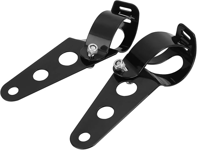 ANKIA Universal 33mm-43mm Metal Motorcycle Modified Headlight Mount Brackets Clamp Fork Ear for Motorcycle Chopper Cafe Racer (Black)