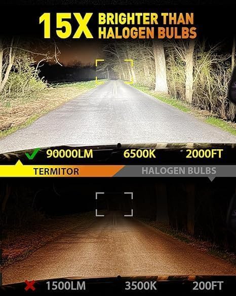 Termitor 2026 Latest Premium H4 Fog Light Bulb | 80,000 Lumens,6500K Daylight White,Easy Install,80k hours+ Lifespan,IP68,1: 1 size,Fits ATV/UTV/SUV