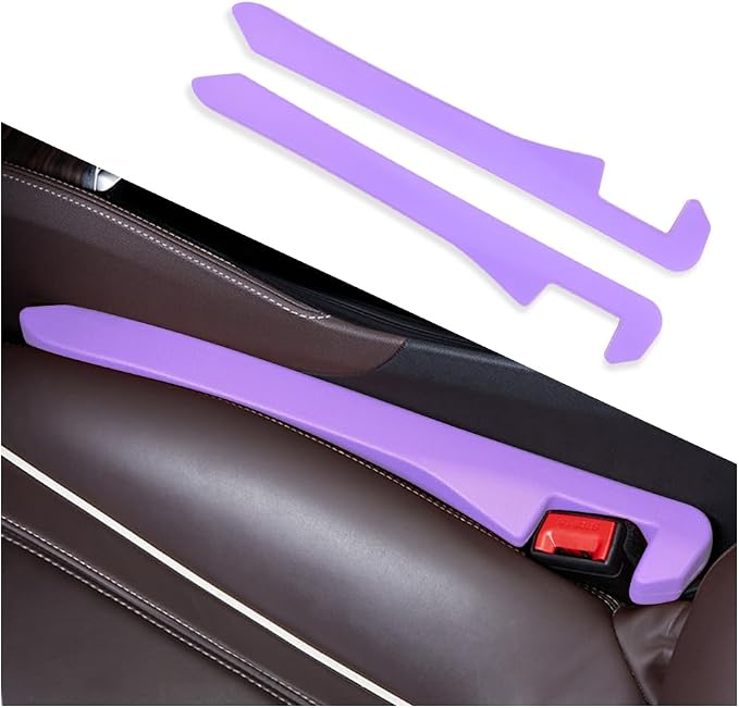 IHOTDER 2PCS Car Seat Gap Filler,Super Flexible Car Side Seat Gap Filler CCar interior Accessories,Universal Car Organizer Between Seats for Tightly Filling Seat Gaps (Purple/2PCS)…