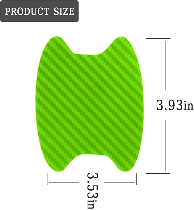 Blilo 4PCS Universal Carbon Fiber Door Handle Protector Stickers, Green, Carbon Fiber Texture, Anti-Scratch, Easy to Install