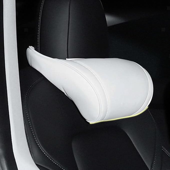 Car Headrest Neck Pillow Support Memory Foam Ergonomic Design Accessory for Driving Seat Fatigue Relief Compatible with Model S X 3 Y & Cybertruck - 1 Piece