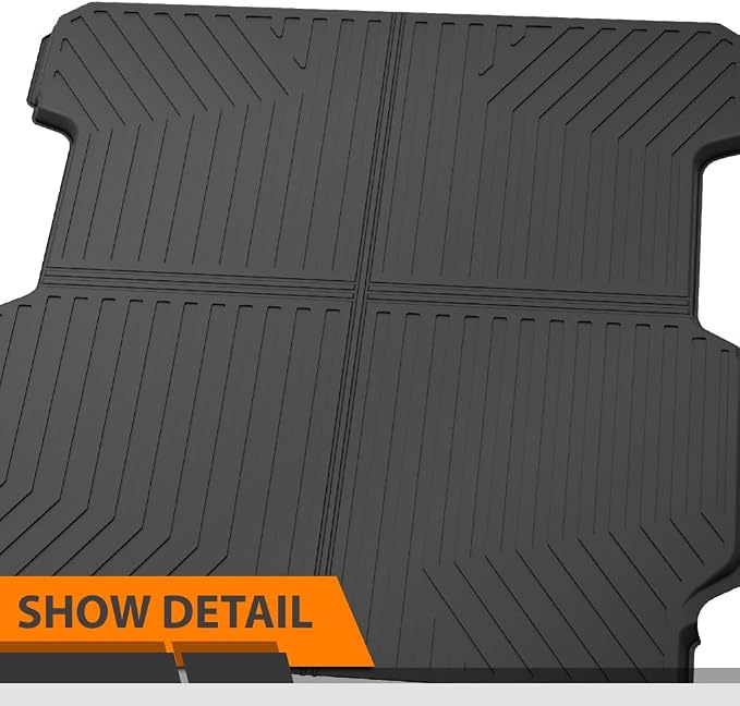 G-PLUS Truck Bed Mat Fit Honda Ridgeline 2017-2024 w/5.3FT (64.0 in) | All Weather Protection,Non-Slip,Custom Fit Floor Cargo Liner,TPE Full Coverage,Black