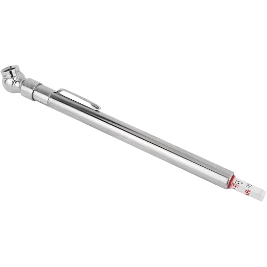 Milton S-921 Pencil Tire Pressure Gauge, Passenger Car, With Built-in Deflator Valve, Durable Plated Brass, Pressure Measured In PSI & kPa