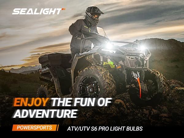 SEALIGHT S6Pro 9005/HB3 9006/HB4 Light Bulbs Combo, 192,000LM Super Brighter, 6500K Pure White 9005 9006 Fog Bulbs, with Cooling Fan 70K+ Hours Lifespan, Automotive Headlight Brackets, 4PCS