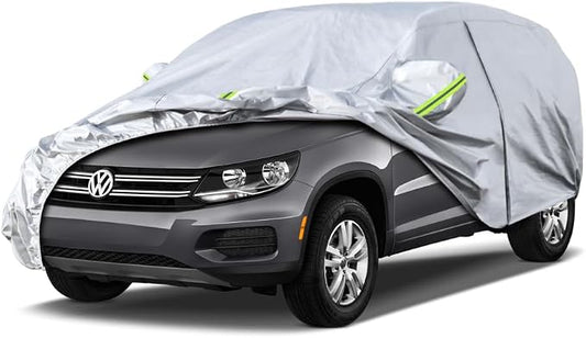 Koukou SUV Car Cover Custom Fit VW Tiguan from 2007 to 2020, Waterproof All Weather for Automobiles, Sun Rain Dust Snow Protection.