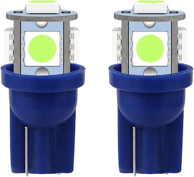 smilfuy 2PCS T10 194 LED Bulbs Tag Lights for License Plate, 6000K Ice Blue | Wedge 168 T10 2825 5SMD 5050 Chips LED Bulb, 12V Bulb Replacement for Car Interior Dome Map Door Courtesy License Plate Light