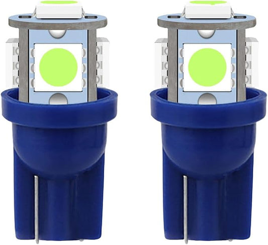 smilfuy 2PCS T10 194 LED Bulbs Tag Lights for License Plate, 6000K Ice Blue | Wedge 168 T10 2825 5SMD 5050 Chips LED Bulb, 12V Bulb Replacement for Car Interior Dome Map Door Courtesy License Plate Light