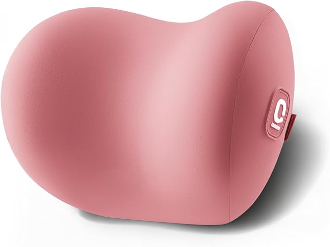 BEBAS Memory Foam Car Headrest Pillow - Breathable Neck Support Pillow for Driving, Universal Fit Cars/SUVs/Tesla/Toyota & Office Chair, Removable Cover (Pink, 4-Season)