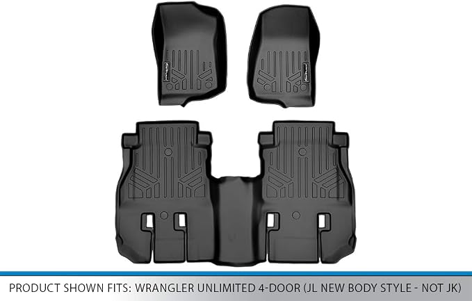 MAXLINER Floor Mats 2 Row Liner Set Compatible with 2018-2018 Jeep Wrangler