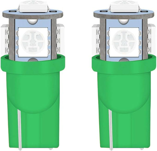 smilfuy 2PCS T10 194 LED Bulbs Tag Lights for License Plate, 6000K Green | Wedge 168 T10 2825 5SMD 5050 Chips LED Bulb, 12V Bulb Replacement for Car Interior Dome Map Door Courtesy License Plate Light