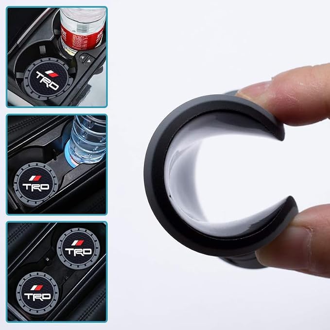 Cup Holder Insert Coaster Fit TRD Racing Development Sequoia Tundra Tacoma 4Runner PRO,Anti Slip Car Cup Coaster Interior Accessories