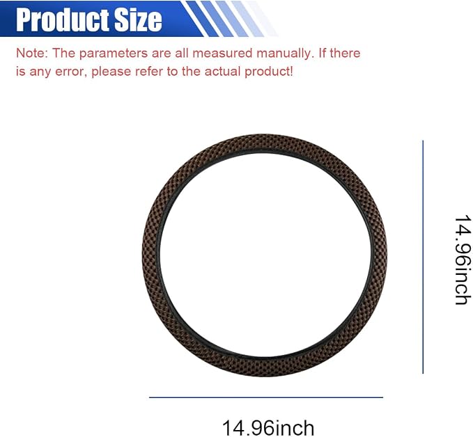 Elastic Stretch Steering Wheel Cover, for Men Women (Coffee) | 15" Breathable Microfiber Ice Silk Steering Wheel Protector, Universal Anti-Slip Warm in Winter&Cool in Summer Car Accessory
