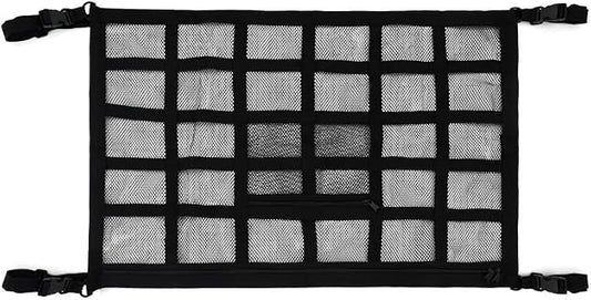 Car Ceiling Cargo Net Pocket for Ford Bronco Sport 2021 2022 2023 2024 2025, Large Capacity Double-Layer Overhead Storage with Zipper, Easy Item Organization for Road Trips,A 70X50cm