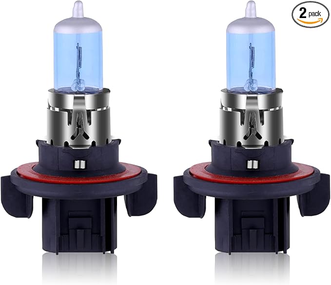 NEWBROWN H13 Headlight Bulb 9008 Halogen Headlight Bulbs 5000K Super White Light Long Life Replacement P26.4T 12V 55W/60W (H13/9008, 2 Pack)