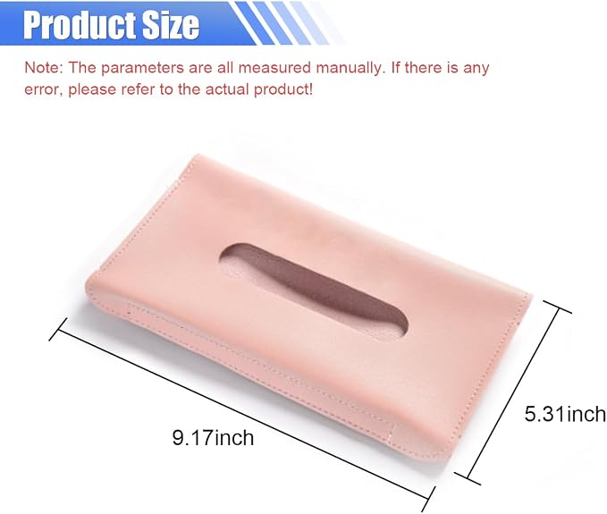 smilfuy Car Visor Tissue Holder, Leather Car Mask Dispenser, Hanging Car Napkin Holder, Car Mask Holder, Sun Visor Accessory Universal for Most Vehicles (Pink), 9.17×5.31 inch