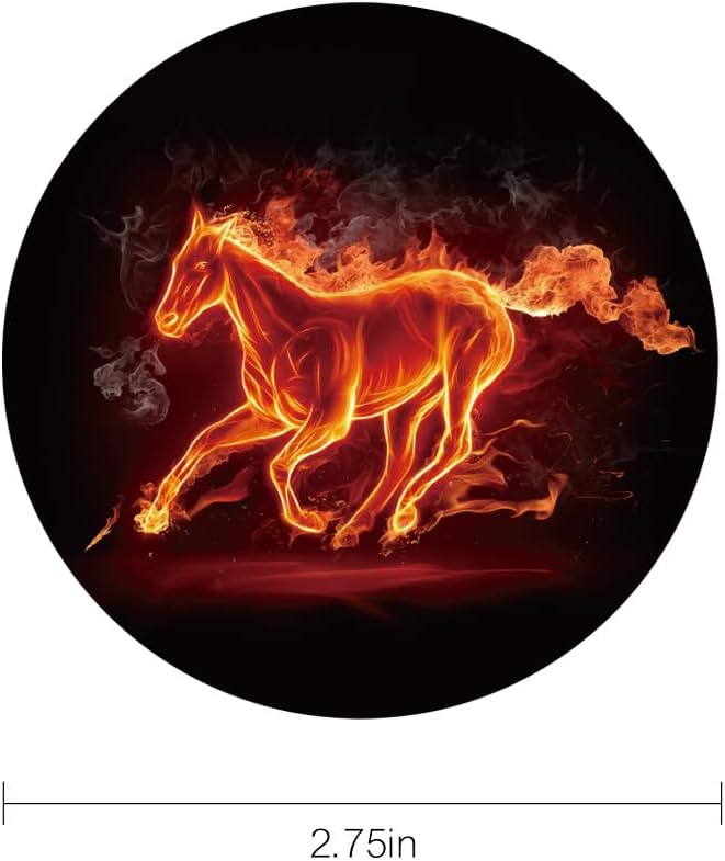 Car Cup Holder Coaster 2PCS Cool Fire Horse Car Coasters Car Cup Holder Insert Coasters Mats
