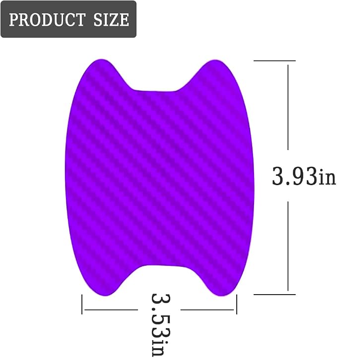 4PCS Carbon Fiber Door Handle Cup Stickers, Auto Scratch Protective Film, Non-Marking Bowl Protector, Paint Cover Guard Universal for Most Cars, SUV, Van (Purple)