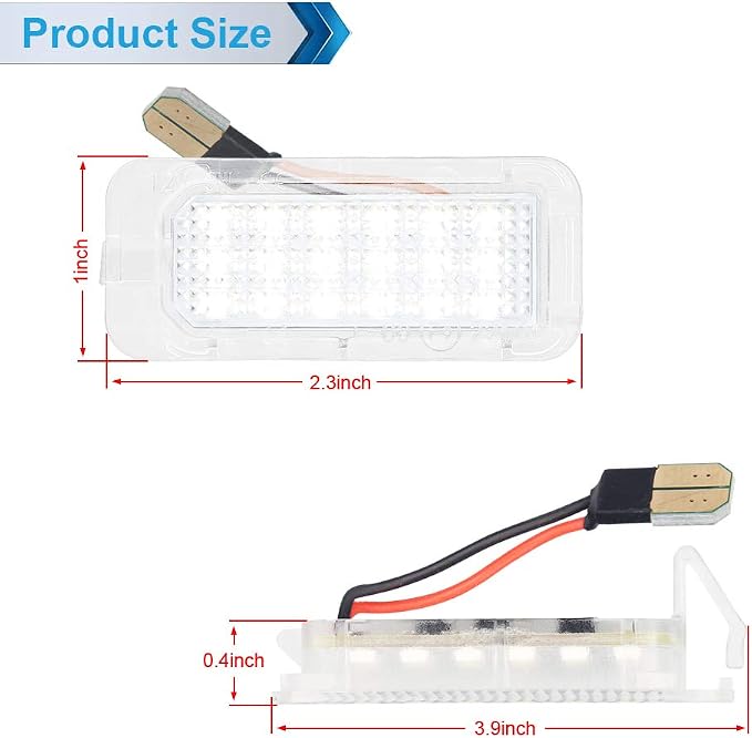 LED License Plate Light Lamp Assembly Compatible with Explorer Escape Fusion Fiesta Edge Expedition Lincoln MKC 6000K White, Pack of 2