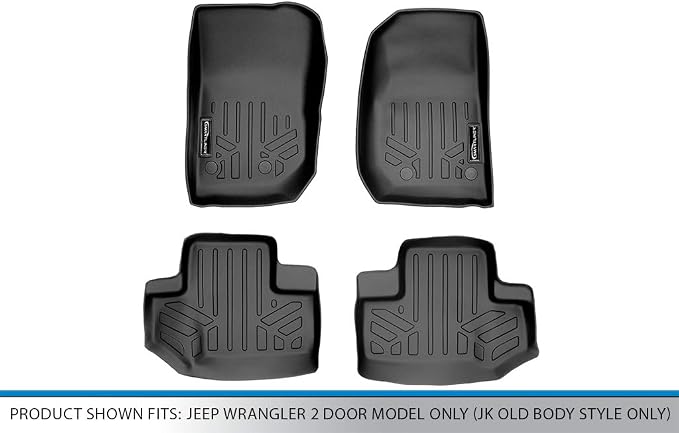 MAXLINER Floor Mats 1st Row Liner Set for 2014-2017 Jeep Wrangler