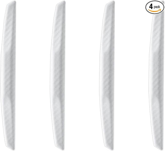 4Pcs Universal Car Door Edge Guards，Silicone Car Bumper Body Protector Trim Guard Auto Rearview Mirror Anti Collision Protector(White)