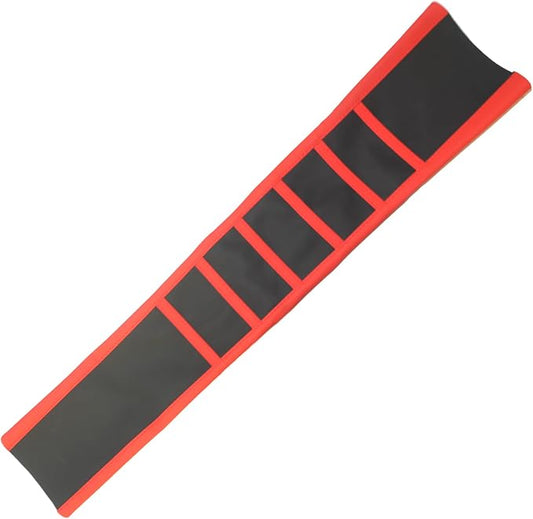 Universal Motorcycle Seat Cover Non-Slip Suitable Rubber Striped Seat Covers Soft for CRF150F CRF230F CRF250F CRF 150F 230F 450F 450R 250R Dirt Pit Bike Motocross Motorbike Off Road (Black+Red)