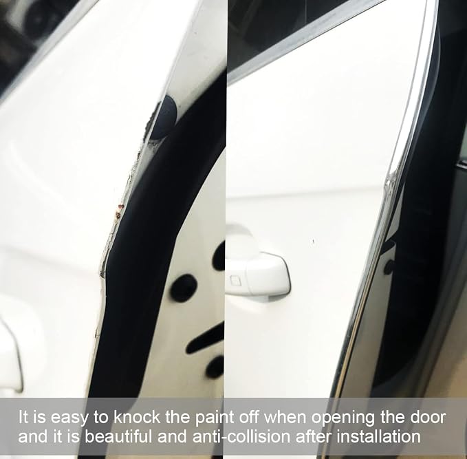 Car Door Edge Guards Chrome Silver Universal U Shape Moulding Trim Strip Automotive Guard Door Protector Edge Guard Decorative for Sedans, Trucks, SUV, ATV