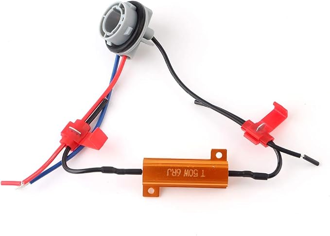 GLL 50W 6Ohm LED Load Resistors for 1157 BAY15D LED Turn Signal Lights (Fix Hyper Flash, Warning Cancellor) with 8pcs Quick Wire Clips, especially for 1157 White/Amber Switchback LEDs