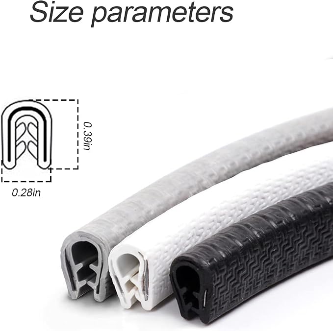 XINLIYA Universal Car Door Edge Guards, 16Ft Rubber Seal Protector U Shape Trim for Most Cars, Aluminum Boat Edge Protection (Black)
