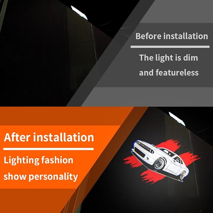 2 PCS Non-Fading LED Door Logo Lights Projector Compatible for Challenger 2015-present HD Ghost Shadow Light Puddle Lights Courtesy Step Lamps Kit Car Accessories (Whole car, Challenger)