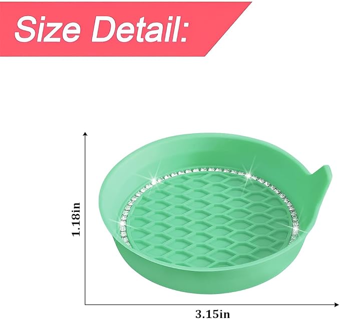 4PCS Bling Car Cup Holder Coaster, Crystal Rhinestone Insert Dustproof Non-Slip Drink Cup Mat, Diamond Shockproof Auto Interior Water Bottle Pad Cushion Coaster, Universal Fit (Mint Green)