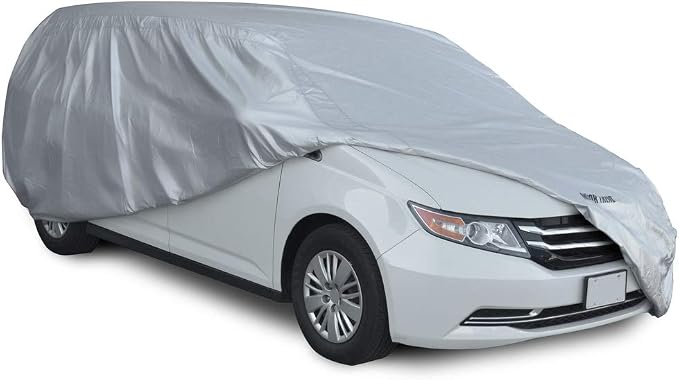 Motor Trend OV-642 TrueShield Waterproof SUV & Van Cover - Heavy Duty Outdoor Fleece-Lined Sonic Coating - Ultimate 6 Layer Protection - Cover Lock Included (XL - max Length 210")
