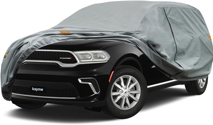 Kayme Heavy Duty SUV Car Cover Custom Fit Dodge Durango Waterproof All Weather for Automobiles, Full Exterior Covers Sun Rain UV Protection.（Deliver About 3-10 Days）