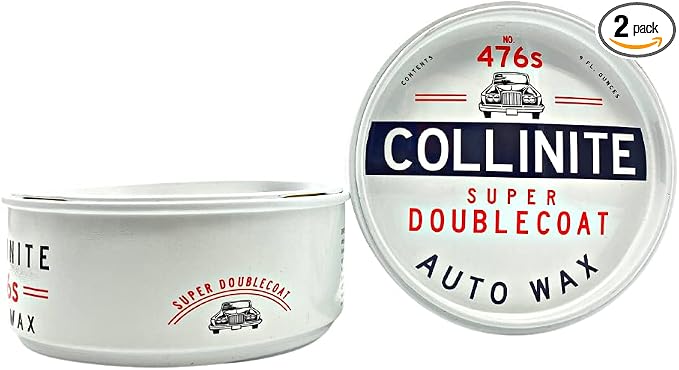 "Collinite 476 Super Doublecoat Wax High Gloss Shine + Ultra Durable Hydrophobic Beading & Long-Lasting Paint Protection for Cars, Trucks, and Motorcycles (9 fl oz) - 2 Pack"