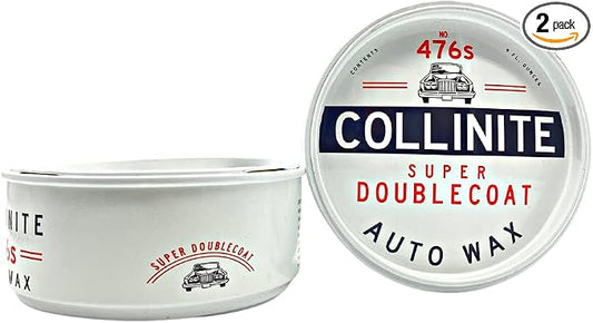 "Collinite 476 Super Doublecoat Wax High Gloss Shine + Ultra Durable Hydrophobic Beading & Long-Lasting Paint Protection for Cars, Trucks, and Motorcycles (9 fl oz) - 2 Pack"