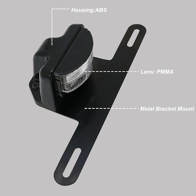 LED License Plate Light for RV Trucks UTV ATV Trailer Lorry Boat Number plate lamp Trailer Light Waterproof License Tag Lights (Black Housing +Bracket Mount)