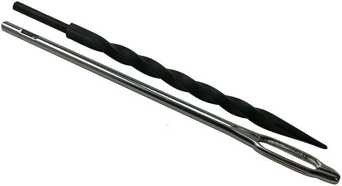 Stainless Steel Solid T-Handle Set - Pro Heavy Duty Spiral Probe & Split Eye Needle Tire Repair Set for Tire Plug Kits & Patch/Fix Tire Plugs